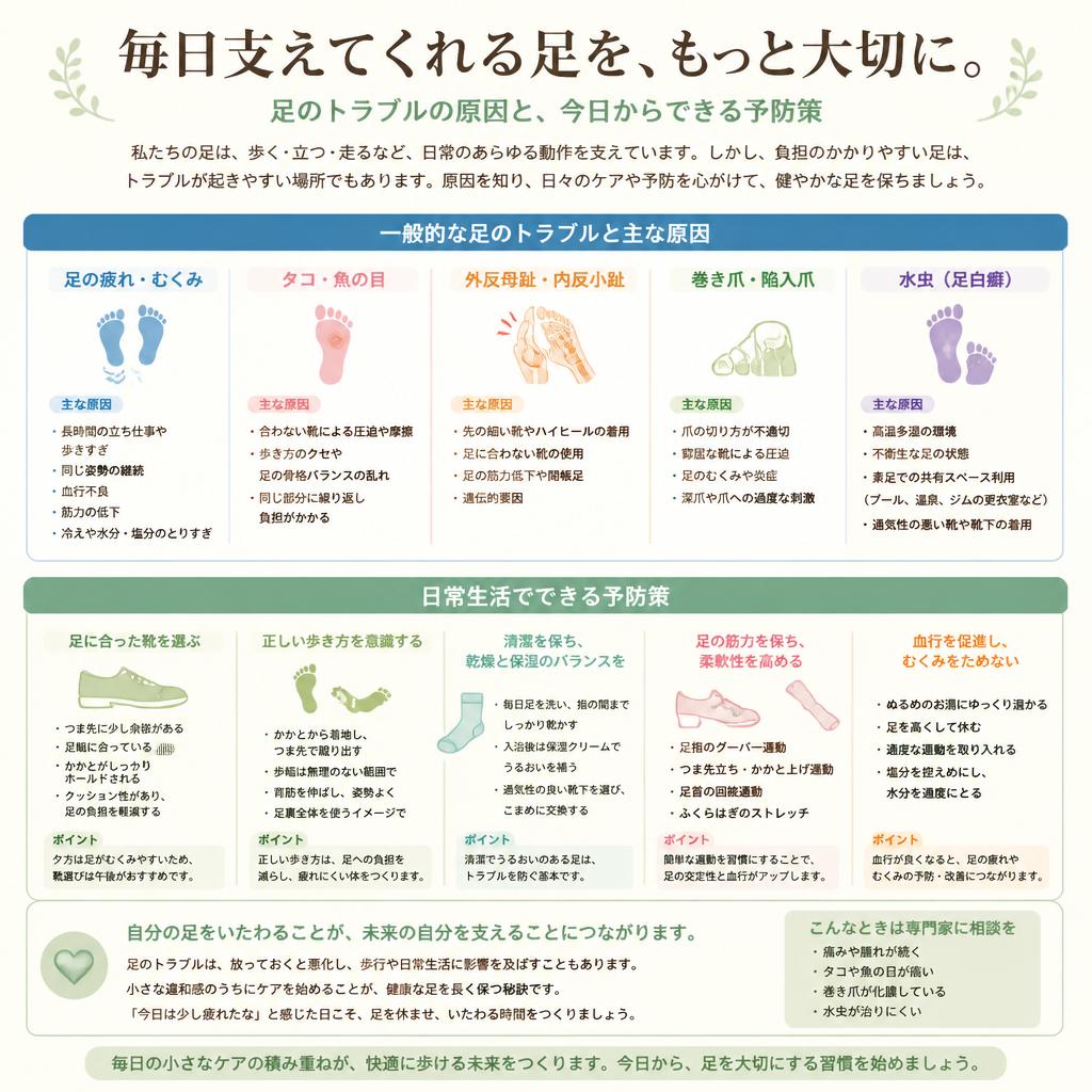 足のトラブルの原因と予防法
