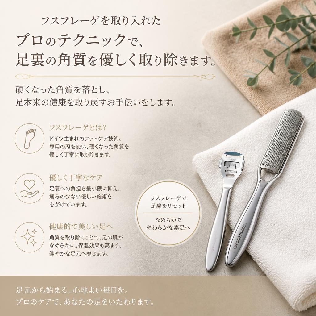 丁寧な角質除去で健康な足へ
